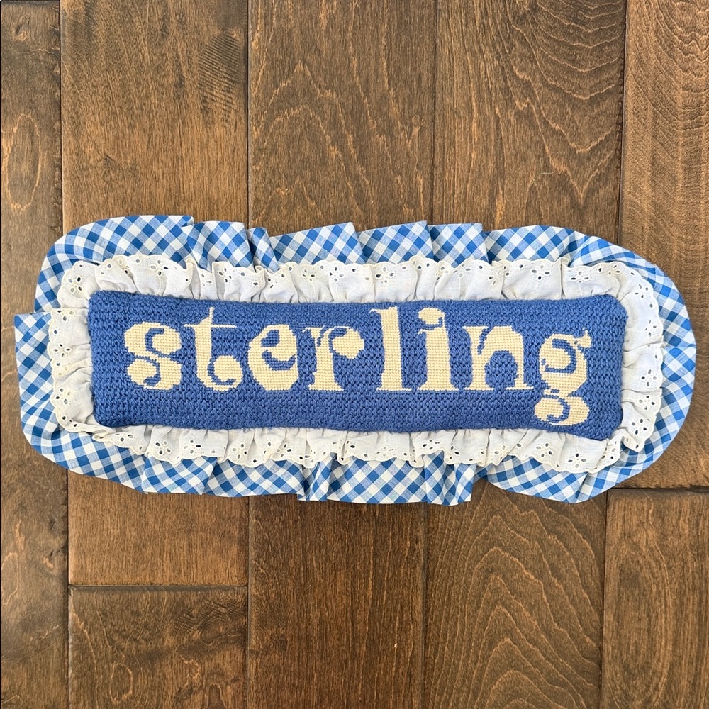 Vintage Needlepoint pillow - “Sterling”